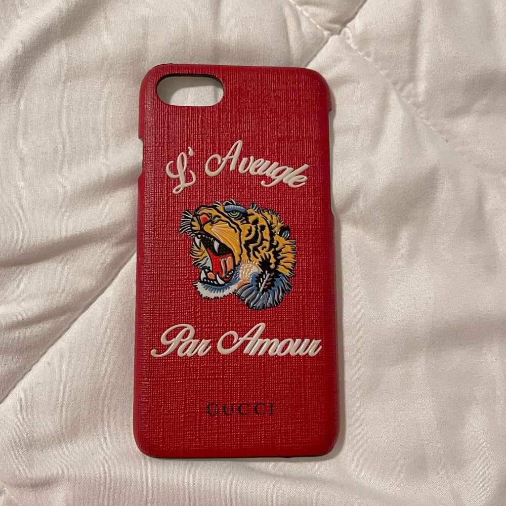 Gucci GG Supreme Monogram L'Aveugle Par Amour Print iPhone 7 Case Black